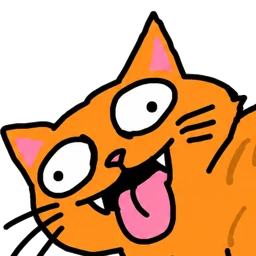 PumpCat, mouth open, mid-business